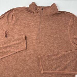 Vuori Ease Performance Half Zip 2.0 Mens Large Brown Performance Stretch Wicking